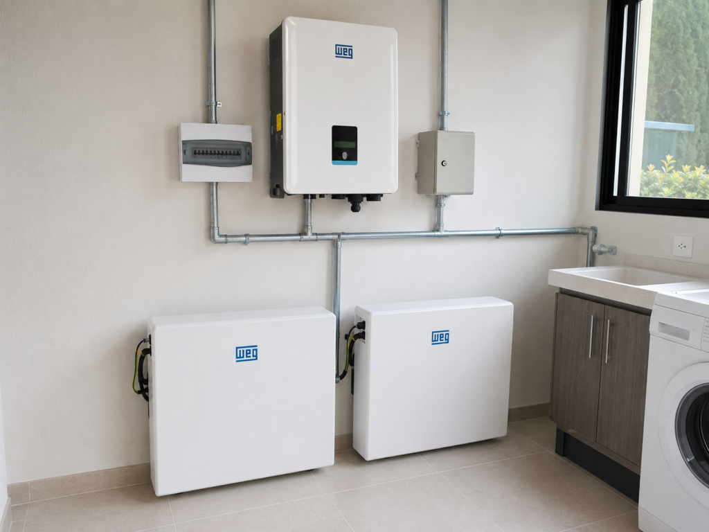Sistema de armazenamento de energia para residência com backup